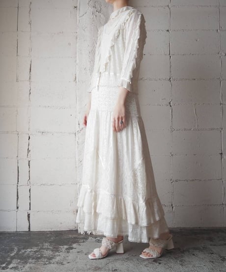 1960s Vintage Indian Cotton Lace Dress IV