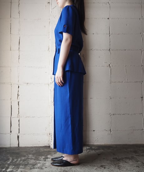 Open Collar Peplum Dress BL