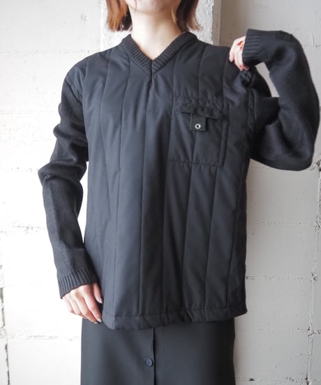 Quilted Docking Design Knit BK