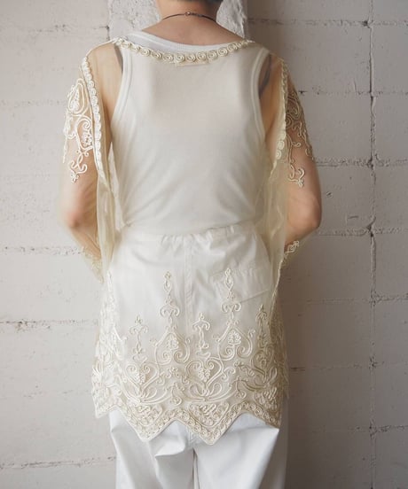 Tape Embroidery Sheer Shirt IV