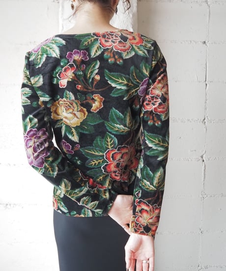 KENZO Floral Velour Tops BK