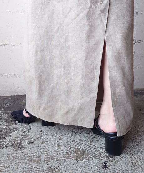 Linen Tight Long Skirt BE