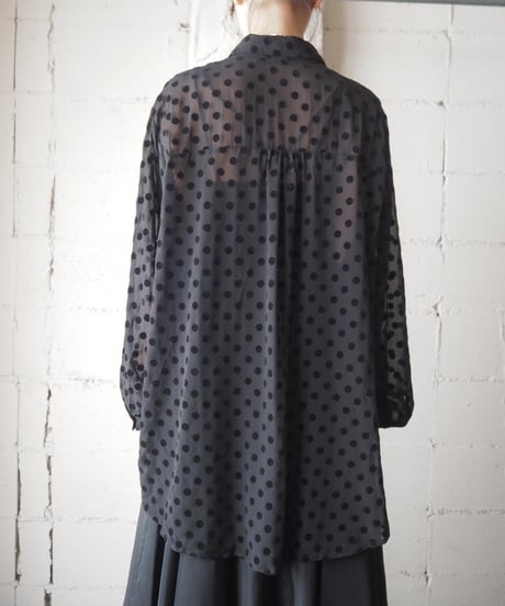 Sheer Dot Shirt BK