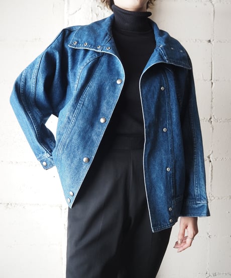 Stand Collar Denim Jacket BL