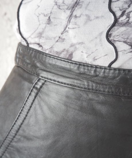 Leather Tight Skirt BK