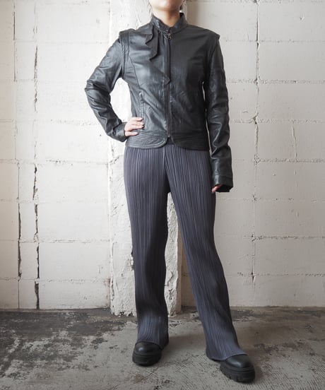 MAX&CO. Frilled Leather Jacket BK