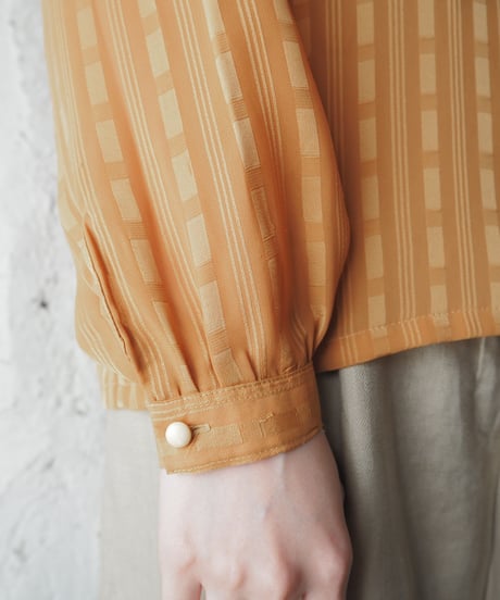 Stripe Stand Collar Blouse YE