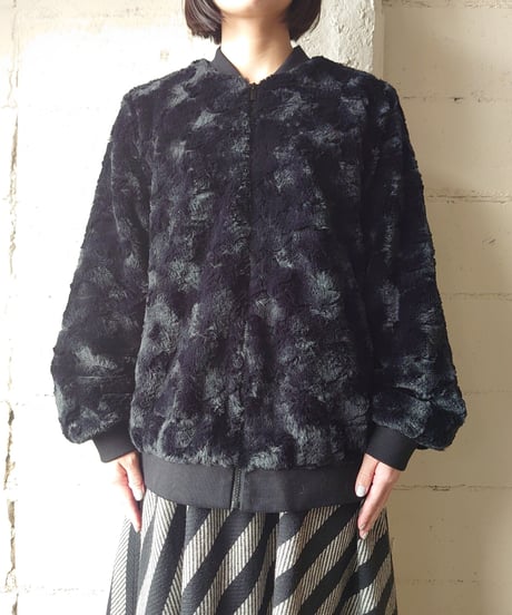 Fake Fur Zip Up Blouson BK