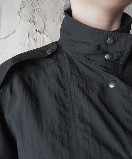 Vintage Nylon Stand Collar Coat BK