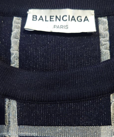 BALENCIAGA Windowpane Short Sleeve Knit BKWH
