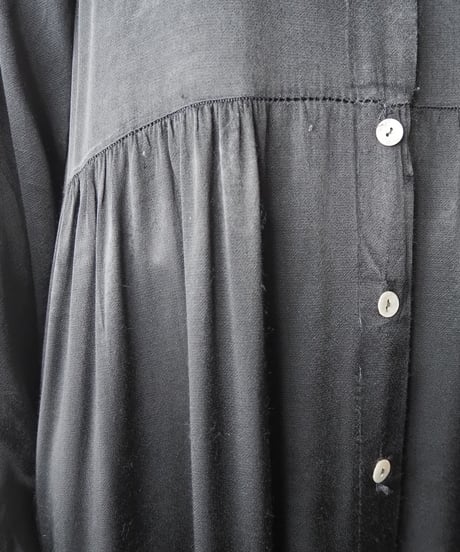 Satin Shirt Long Dress BK