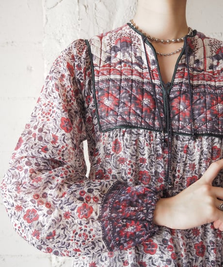 1970's Vintage Indian Cotton Dress PUR