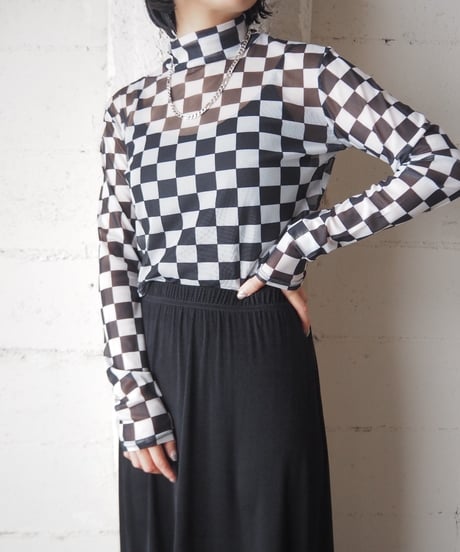 Block Check Sheer Cutsewn WHBK