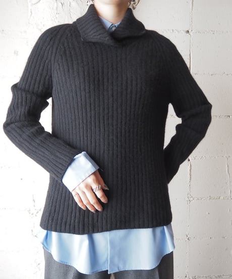 LAUREN Rib Collar Knit BK