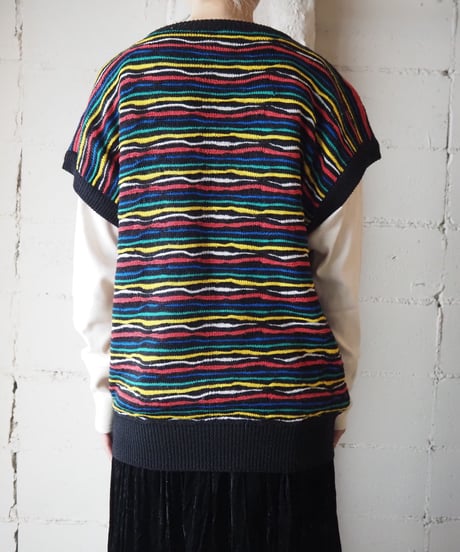 Stripe Knit vest BK