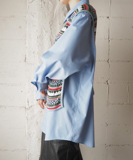 Side Button Pattern Knit Vest LBLRE