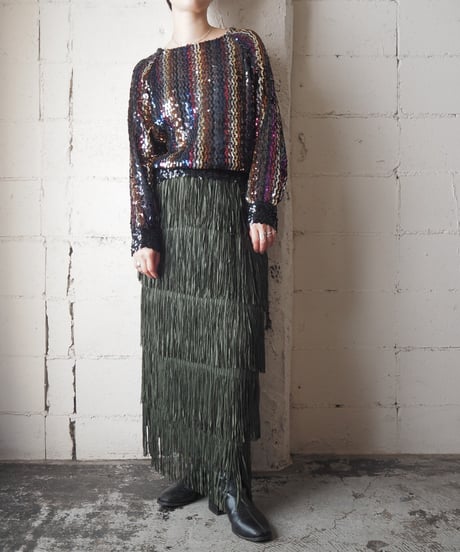 Fringe Long Skirt KA