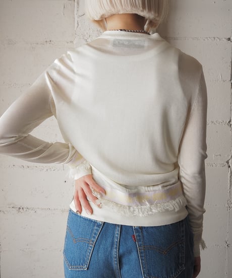 CARVEN fringe Sheer Cardigan YEPURGN