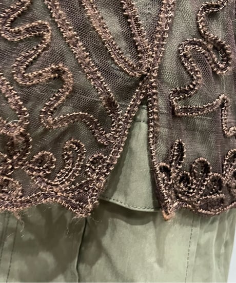 Flower Tape Embroidery Sheer Blouse BR