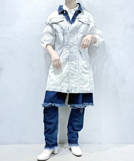 DIESEL N/S Metallic × Bleach Denim Dress WHSVNV