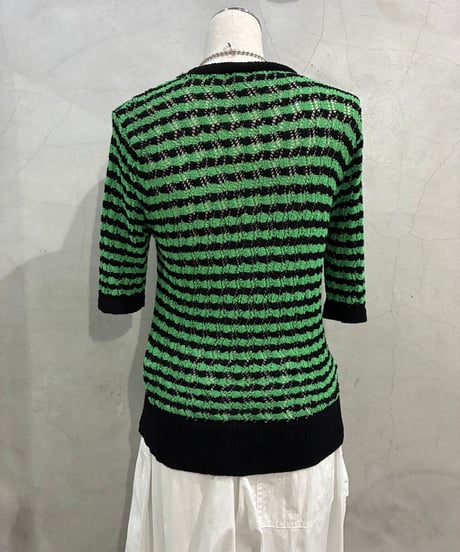 BIMBA Y LOLA Striped Open Work Knit BKGN