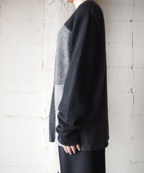 Monotone Panel Design Knit BKGR