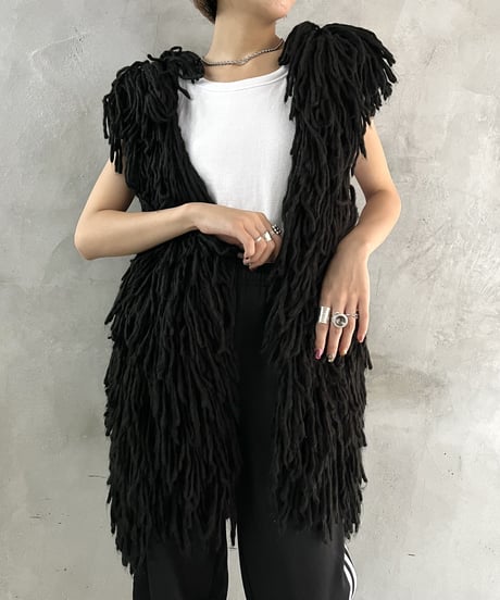 Fringe Knit Vest BK