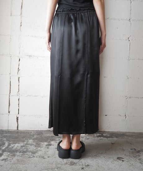 Slit Satin Skirt BK