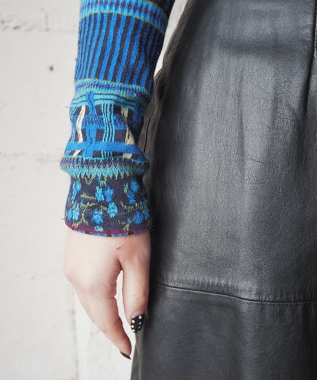 KENZO JEANS Ethnic Pattern Cache Coeur Tops BLGNYE
