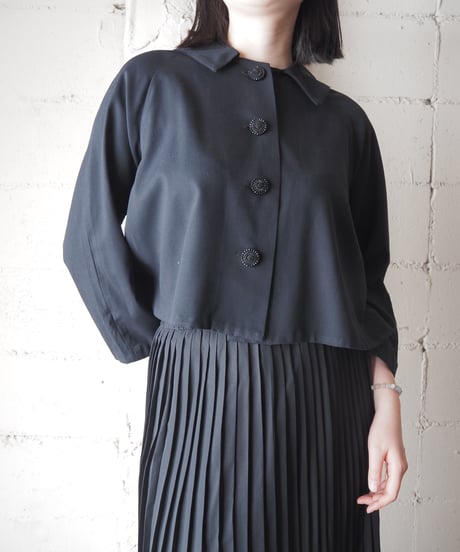 1960〜70's Vintage Flat Collar Blouse BK