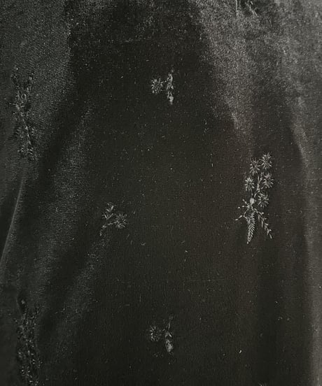 Flower Embroidery S/S Velour China Dress BK