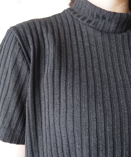 1980's Mock Neck Lib Knit  BK