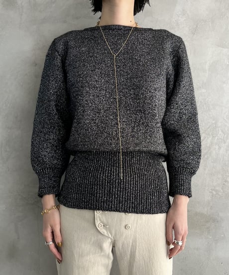 Volume Sleeve Shiny Knit SVBK