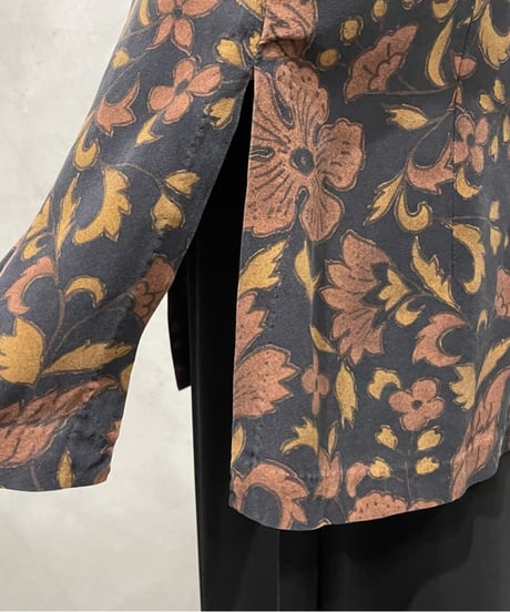 Botanical Pattern China Shirt BRBK
