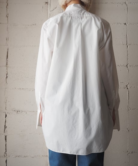 ANN TAYLOR Band Collar Shirt WH