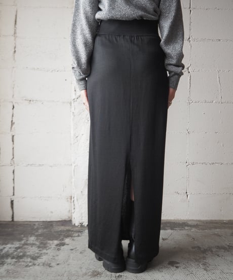 Gum Belt Knit Tight Skirt BK