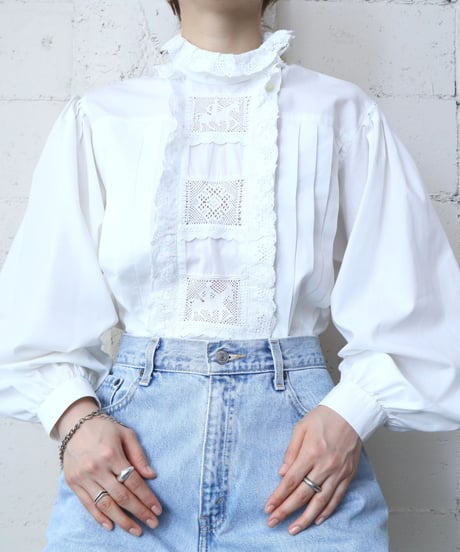 Lace×Tuck Bodice Blouse WH