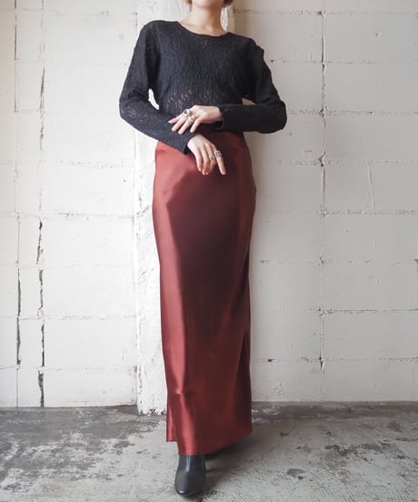 Satin Semi Mermaid Long Skirt BR