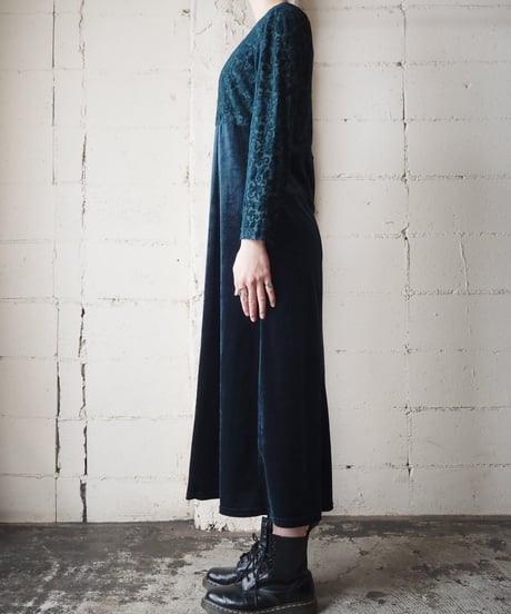 Botanical Opal Velour Dress GN