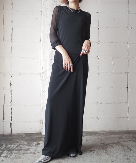 Spandex  Back Slit N/S Dress BK