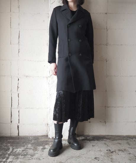 A.P.C. Double Breasted Wool Coat With Floral Liner BK