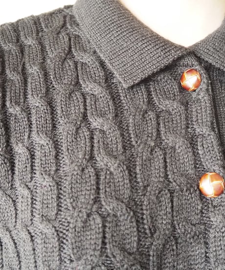 Wide Silhouette Collar Cardigan BK