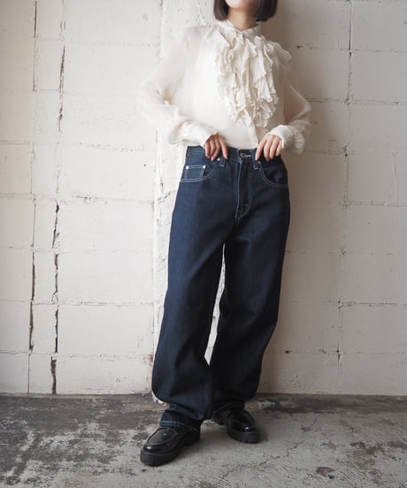 LAUREN Frill Sheer Silk Shirt IV