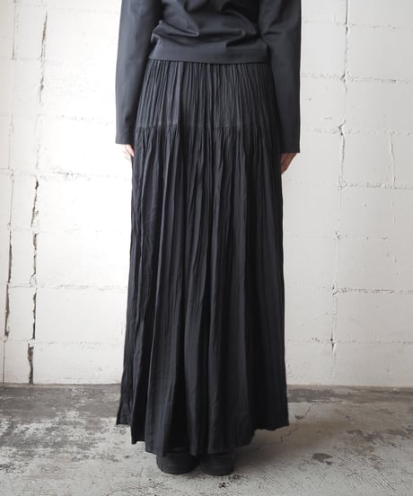 Tiered Easy Long Skirt BK