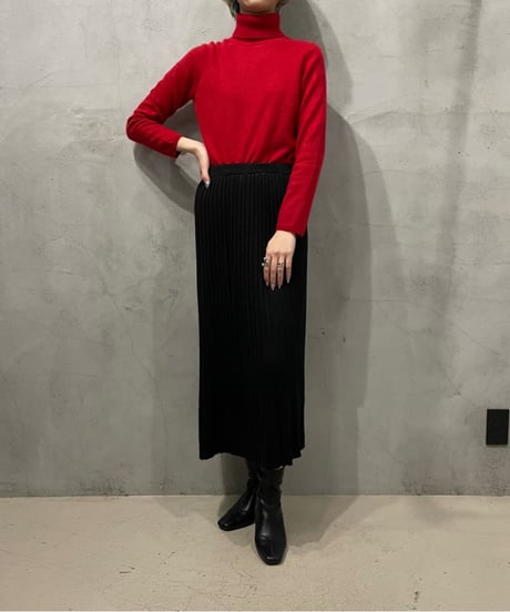 Accordion Pleats Easy Skirt BK