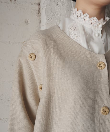 Collarless Removable Sleeve Coat BE