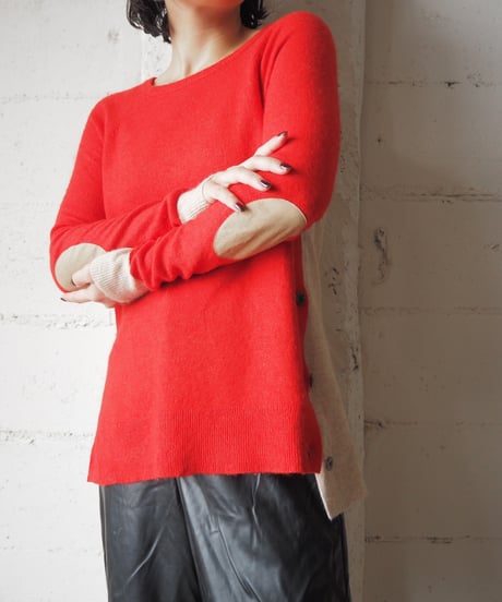 J.CREW Cashmere Bicolor Side Button Knit REBE
