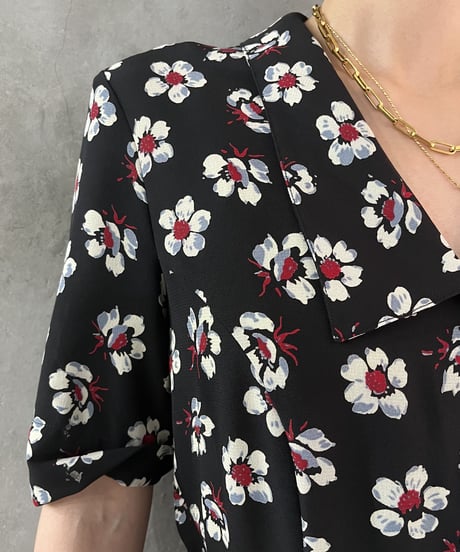 Flower Pattern Shirt Dress BKRE