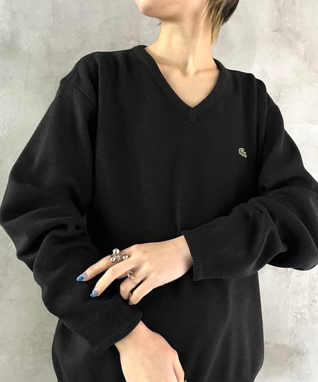 LACOSTE Vneck Knit BK