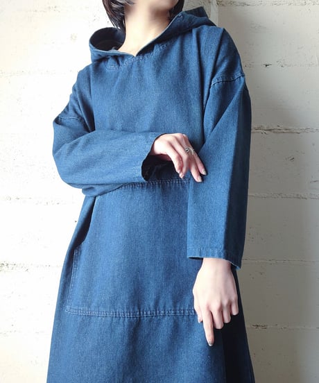 Hooded Denim Dress BL